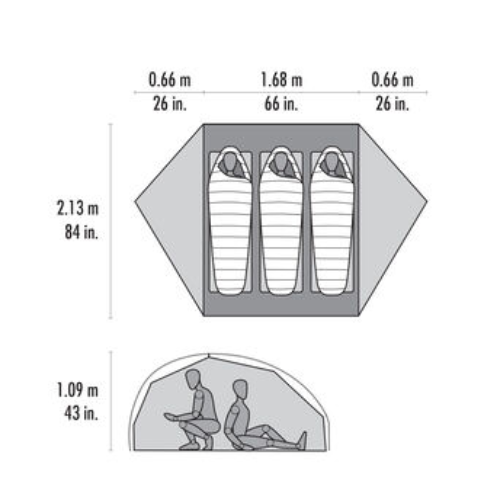 MSR FREELITE 3-PERSON ULTRALIGHT BACKPACKING TENT 11513