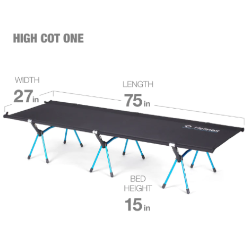 HELINOX HIGH COT ONE BLACK/F14 CYAN BLUE 10686