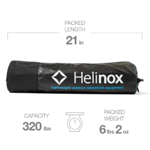 HELINOX HIGH COT ONE BLACK/F14 CYAN BLUE 10686