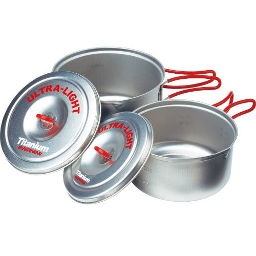 EVERNEW TITANIUM ULTRA LIGHT COOKER M RED ECA260R/ECA536