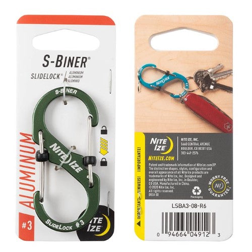 NITE IZE S-BINER SLIDELOCK ALUMINUM #3